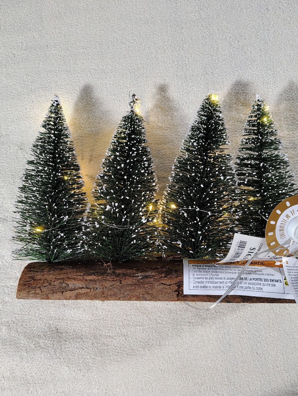 Rustic LED Snow-Dusted Mini Christmas Trees - Green by
